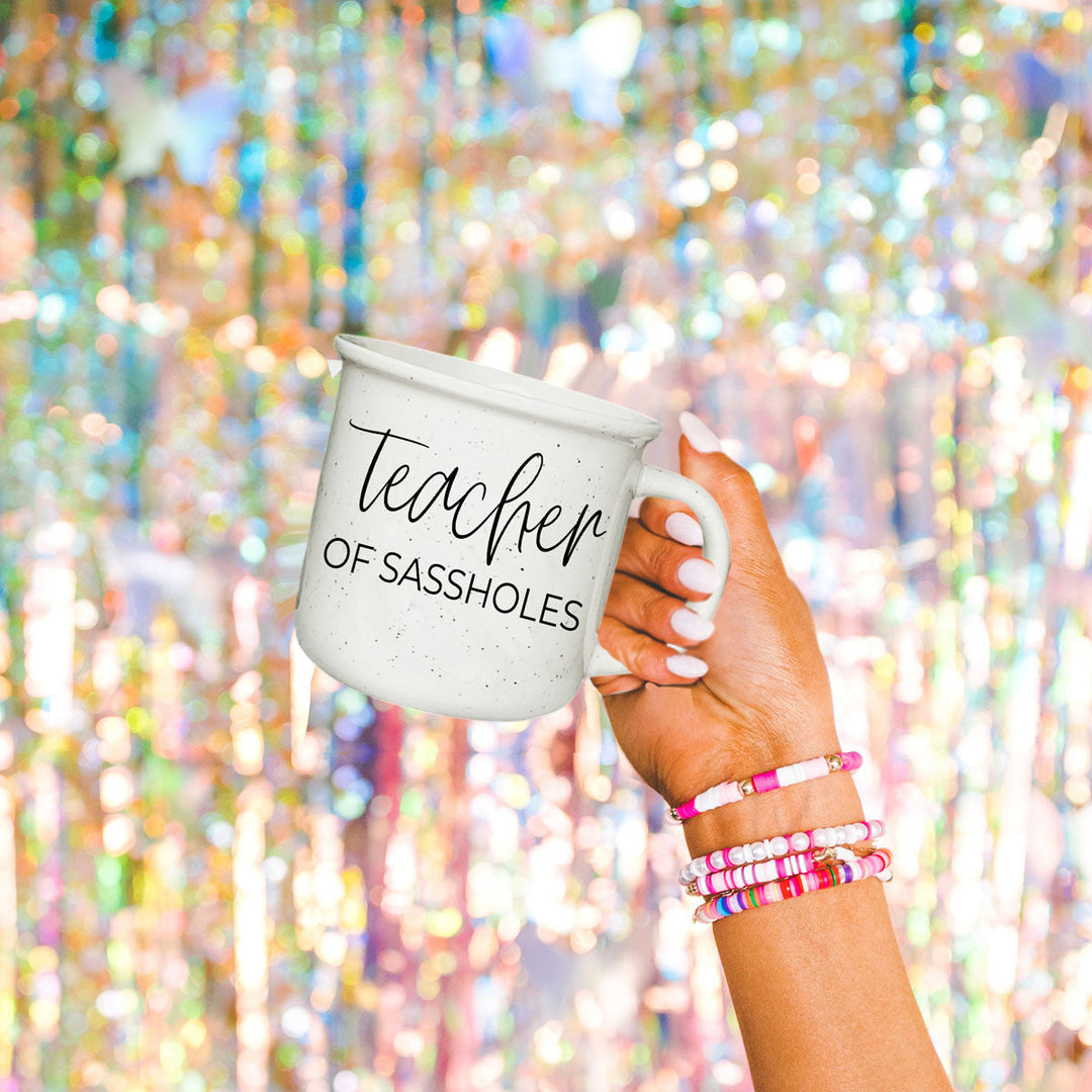 Teacher of Sassholes Ceramic Coffee Mug 14oz Funny Teacher Fun Gift for Friends