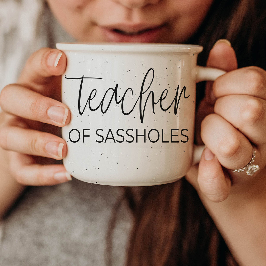 Teacher of Sassholes Ceramic Coffee Mug 14oz Funny Teacher Fun Gift for Friends
