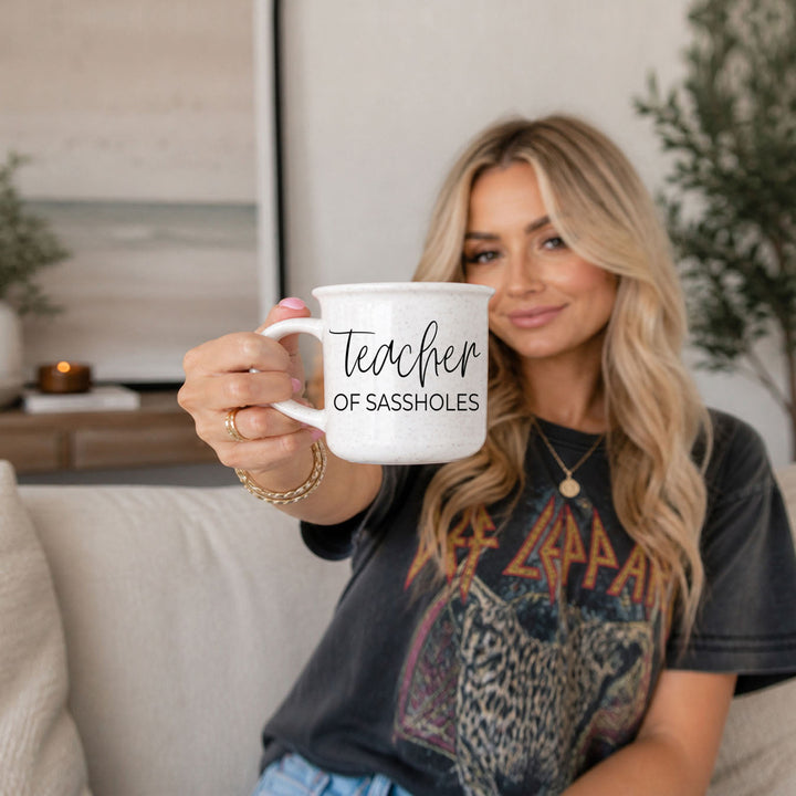 Teacher of Sassholes Ceramic Coffee Mug 14oz Funny Teacher Fun Gift for Friends