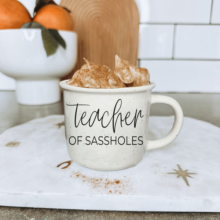 Teacher of Sassholes Ceramic Coffee Mug 14oz Funny Teacher Fun Gift for Friends