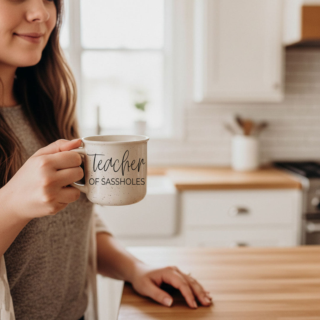 Teacher of Sassholes Ceramic Coffee Mug 14oz Funny Teacher Fun Gift for Friends