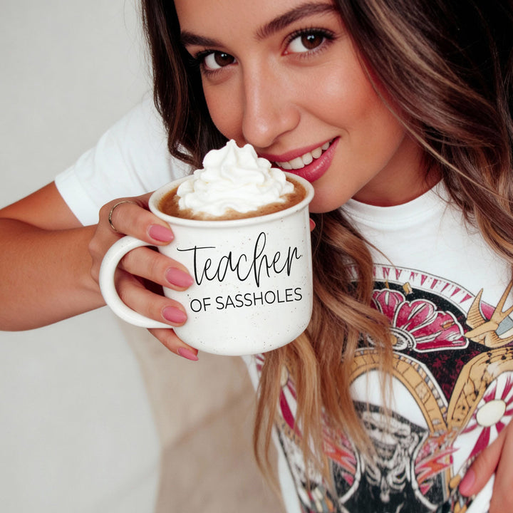 Teacher of Sassholes Ceramic Coffee Mug 14oz Funny Teacher Fun Gift for Friends