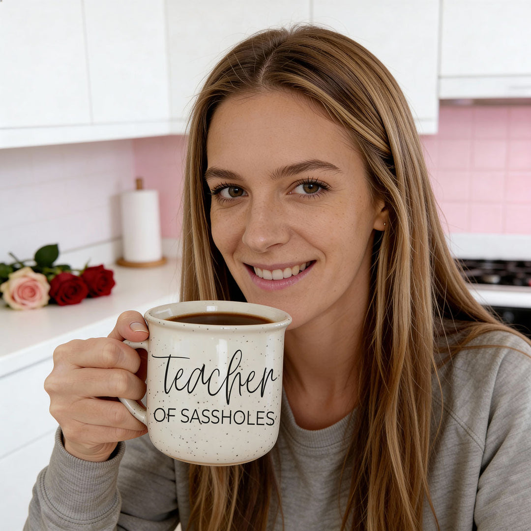 Teacher of Sassholes Ceramic Coffee Mug 14oz Funny Teacher Fun Gift for Friends