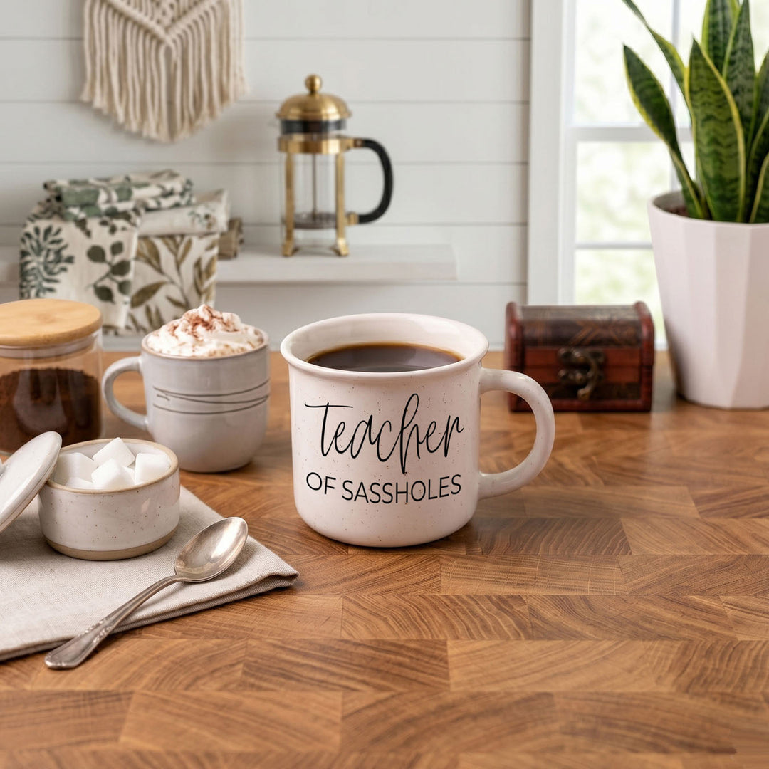 Teacher of Sassholes Ceramic Coffee Mug 14oz Funny Teacher Fun Gift for Friends