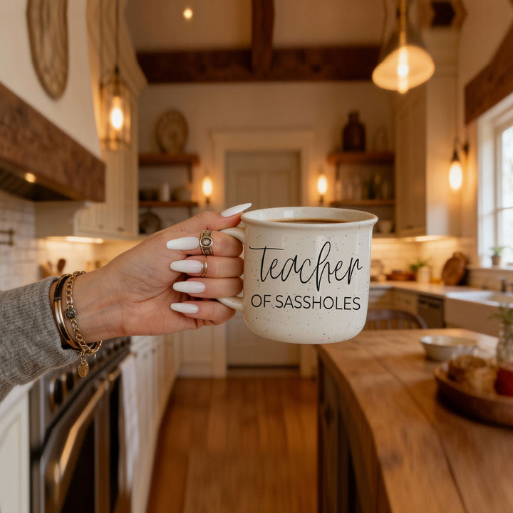Teacher of Sassholes Ceramic Coffee Mug 14oz Funny Teacher Fun Gift for Friends