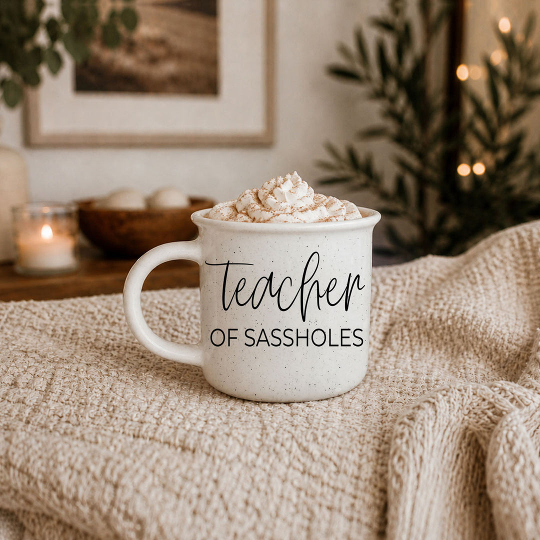 Teacher of Sassholes Ceramic Coffee Mug 14oz Funny Teacher Fun Gift for Friends