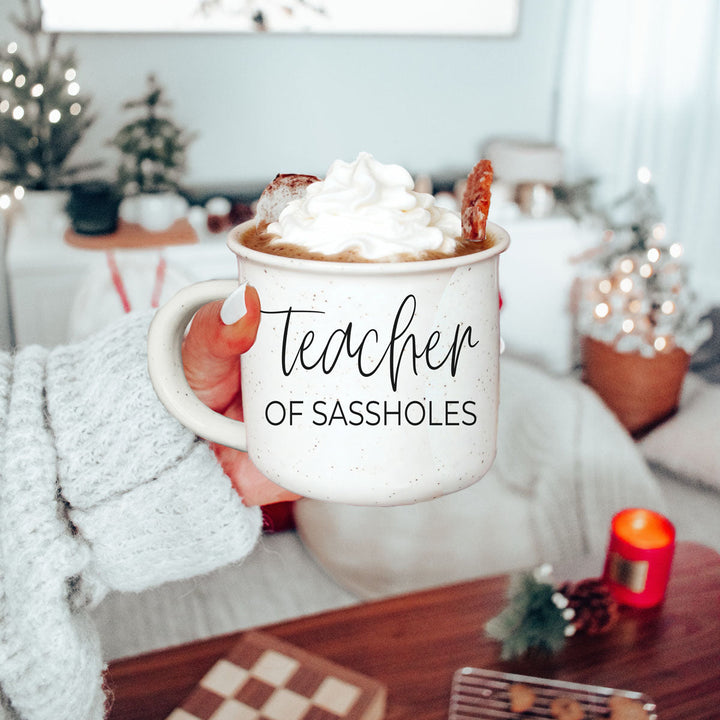 Teacher of Sassholes Ceramic Coffee Mug 14oz Funny Teacher Fun Gift for Friends