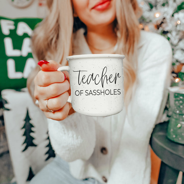 Teacher of Sassholes Ceramic Coffee Mug 14oz Funny Teacher Fun Gift for Friends