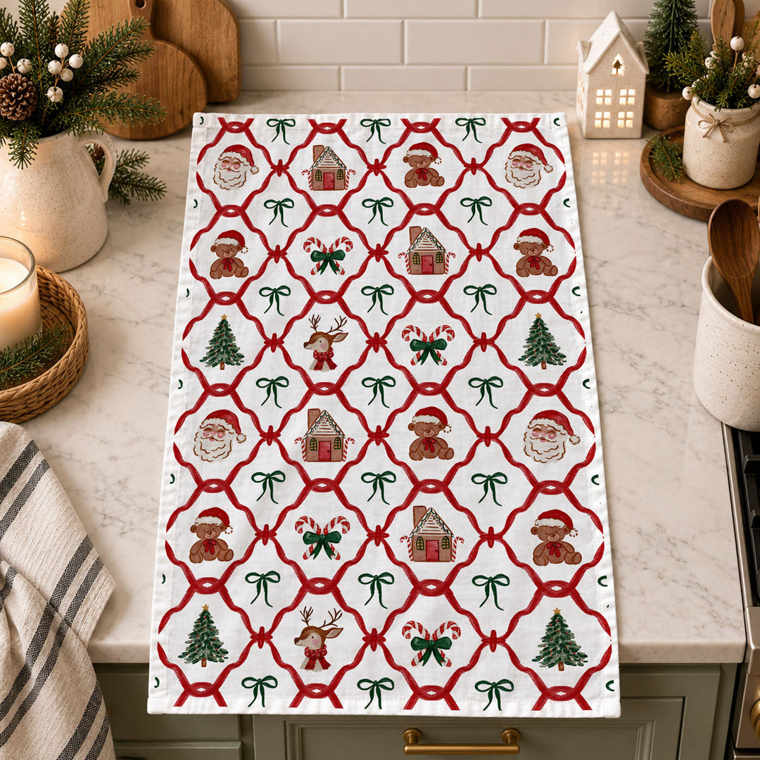 Vintage Christmas Variety Cotton Kitchen Tea Towel Holiday Decor Great Gift Idea