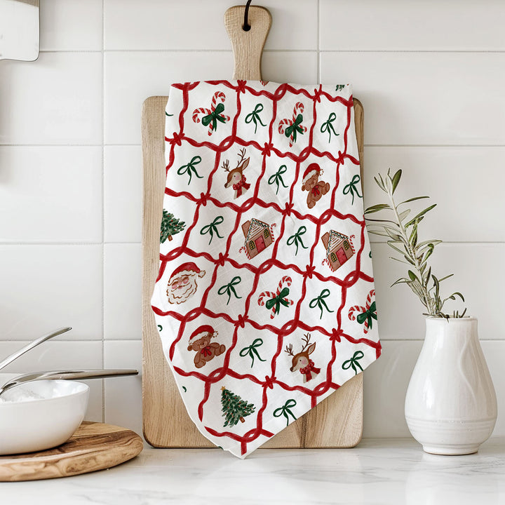 Vintage Christmas Variety Cotton Kitchen Tea Towel Holiday Decor Great Gift Idea