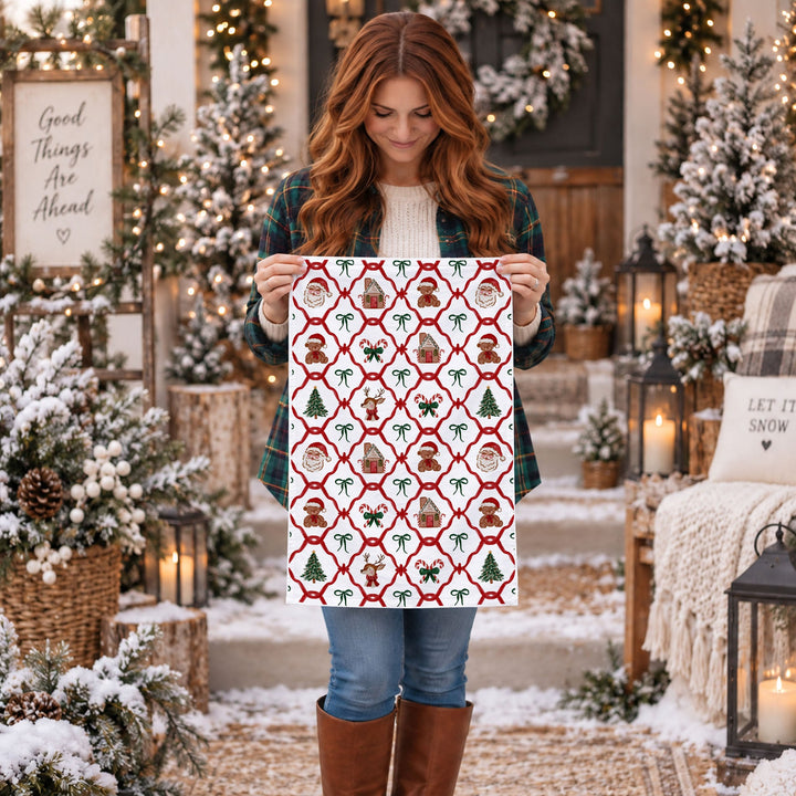 Vintage Christmas Variety Cotton Kitchen Tea Towel Holiday Decor Great Gift Idea