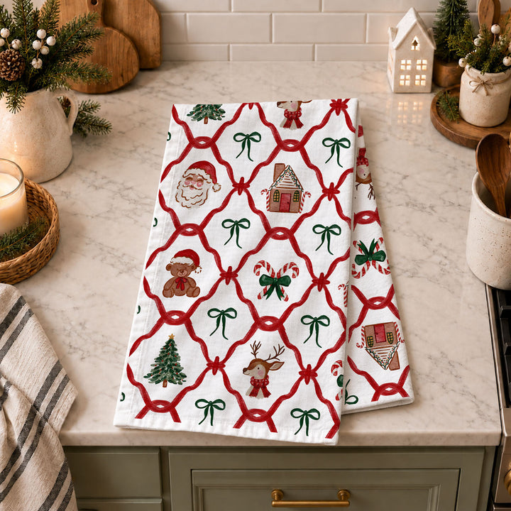Vintage Christmas Variety Cotton Kitchen Tea Towel Holiday Decor Great Gift Idea