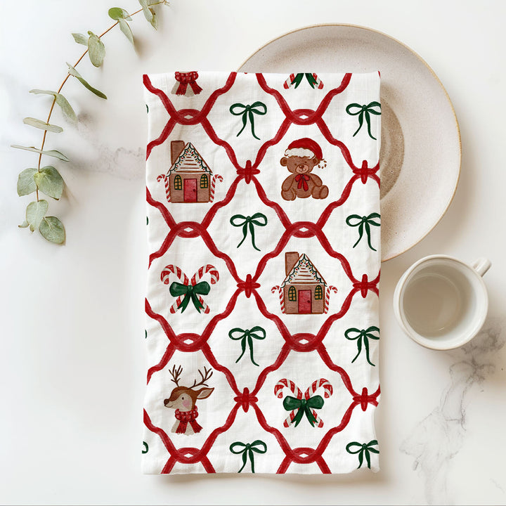 Vintage Christmas Variety Cotton Kitchen Tea Towel Holiday Decor Great Gift Idea
