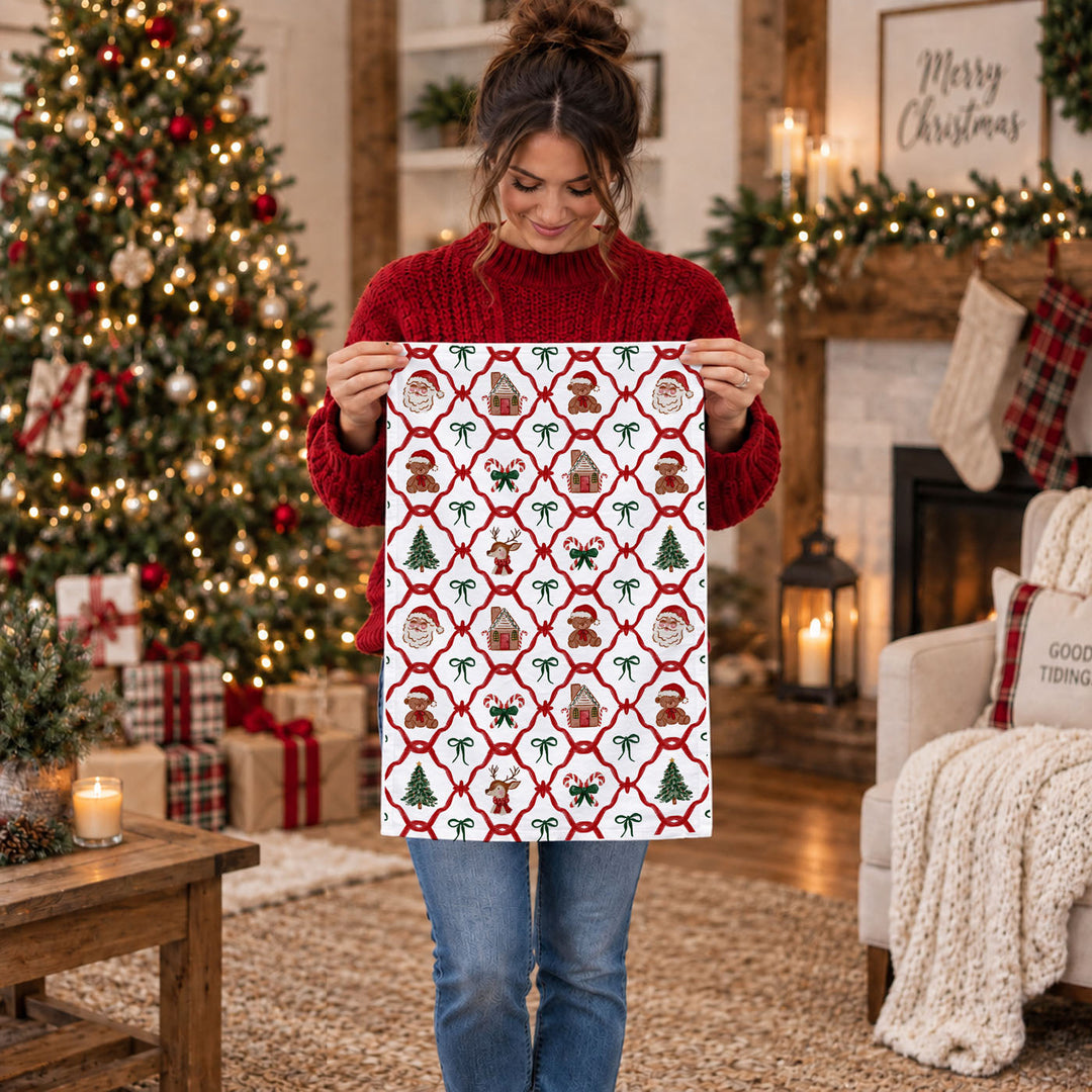 Vintage Christmas Variety Cotton Kitchen Tea Towel Holiday Decor Great Gift Idea