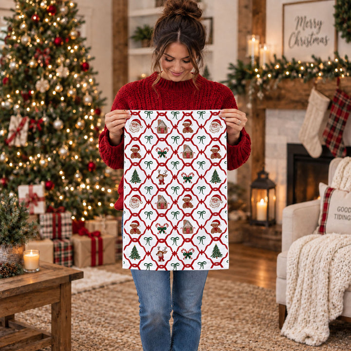 Vintage Christmas Variety Cotton Kitchen Tea Towel Holiday Decor Great Gift Idea