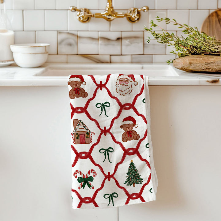 Vintage Christmas Variety Cotton Kitchen Tea Towel Holiday Decor Great Gift Idea