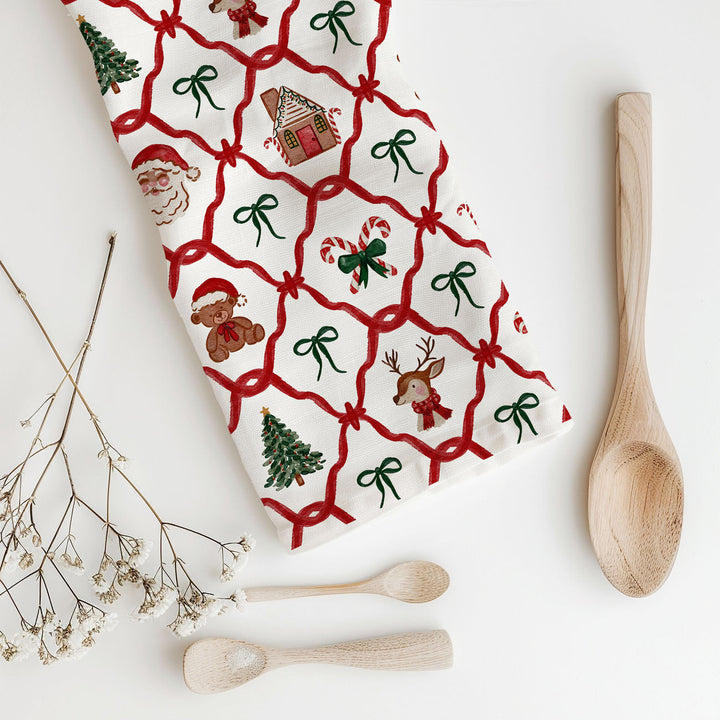 Vintage Christmas Variety Cotton Kitchen Tea Towel Holiday Decor Great Gift Idea