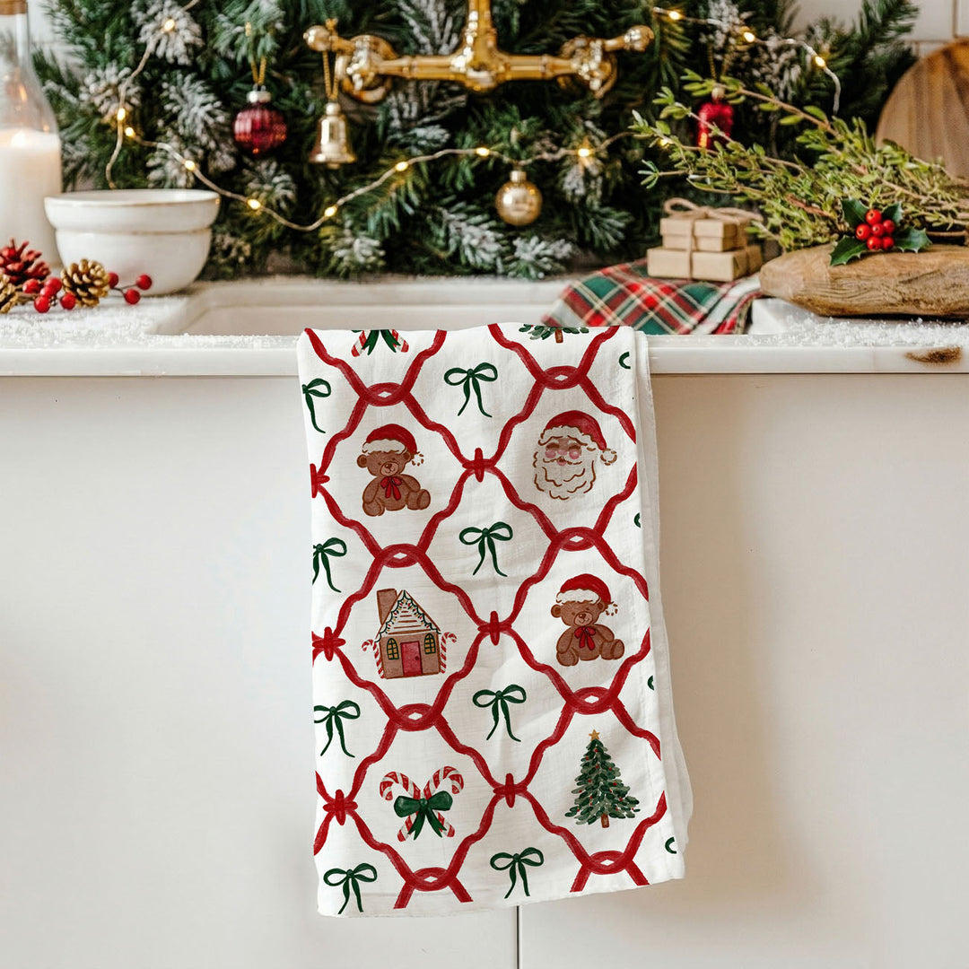 Vintage Christmas Variety Cotton Kitchen Tea Towel Holiday Decor Great Gift Idea