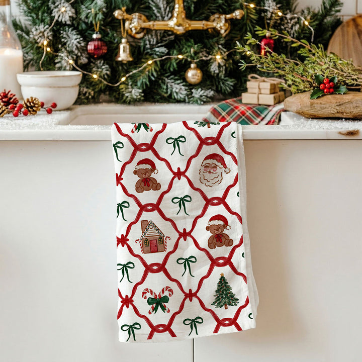 Vintage Christmas Variety Cotton Kitchen Tea Towel Holiday Decor Great Gift Idea
