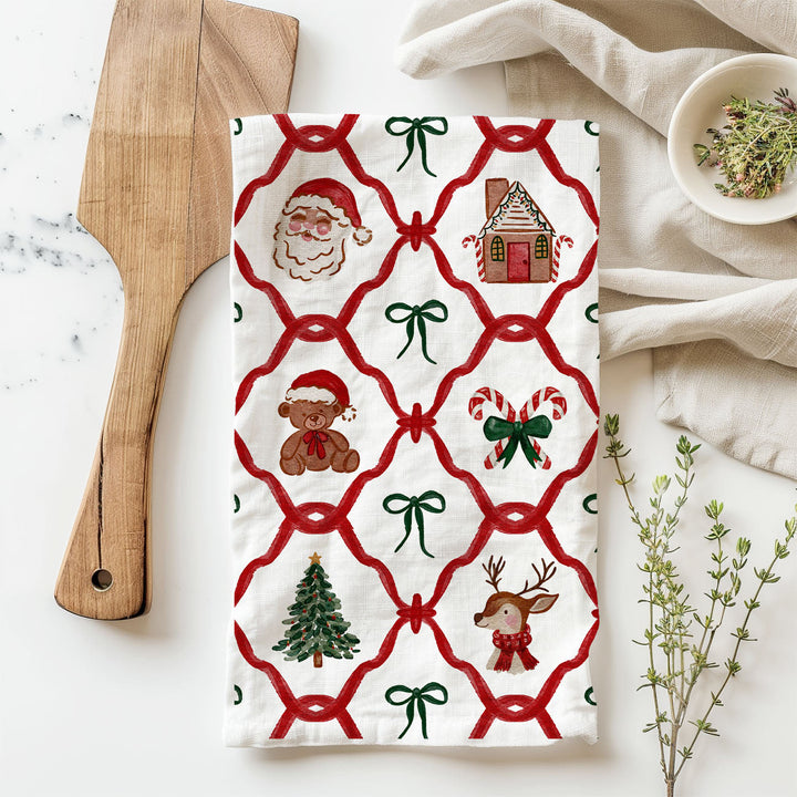 Vintage Christmas Variety Cotton Kitchen Tea Towel Holiday Decor Great Gift Idea