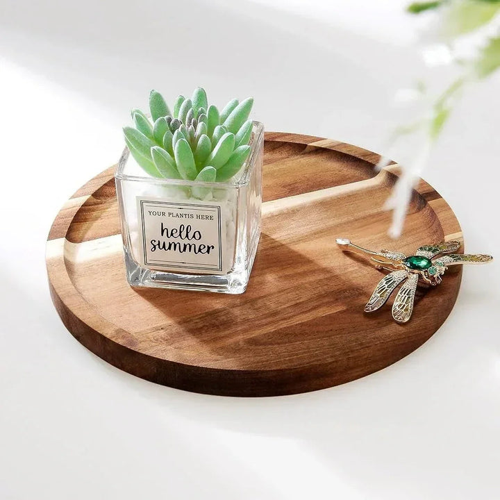 Tray - Rustic Wooden Round