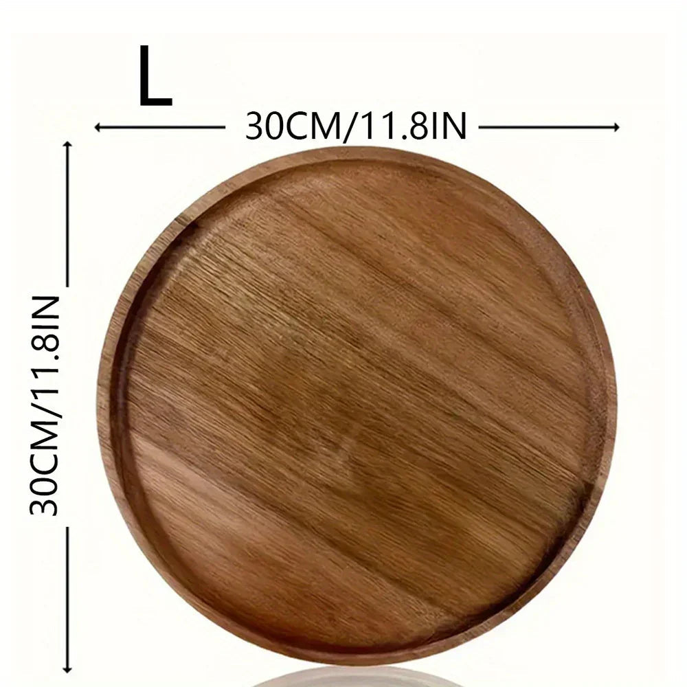 Tray - Rustic Wooden Round