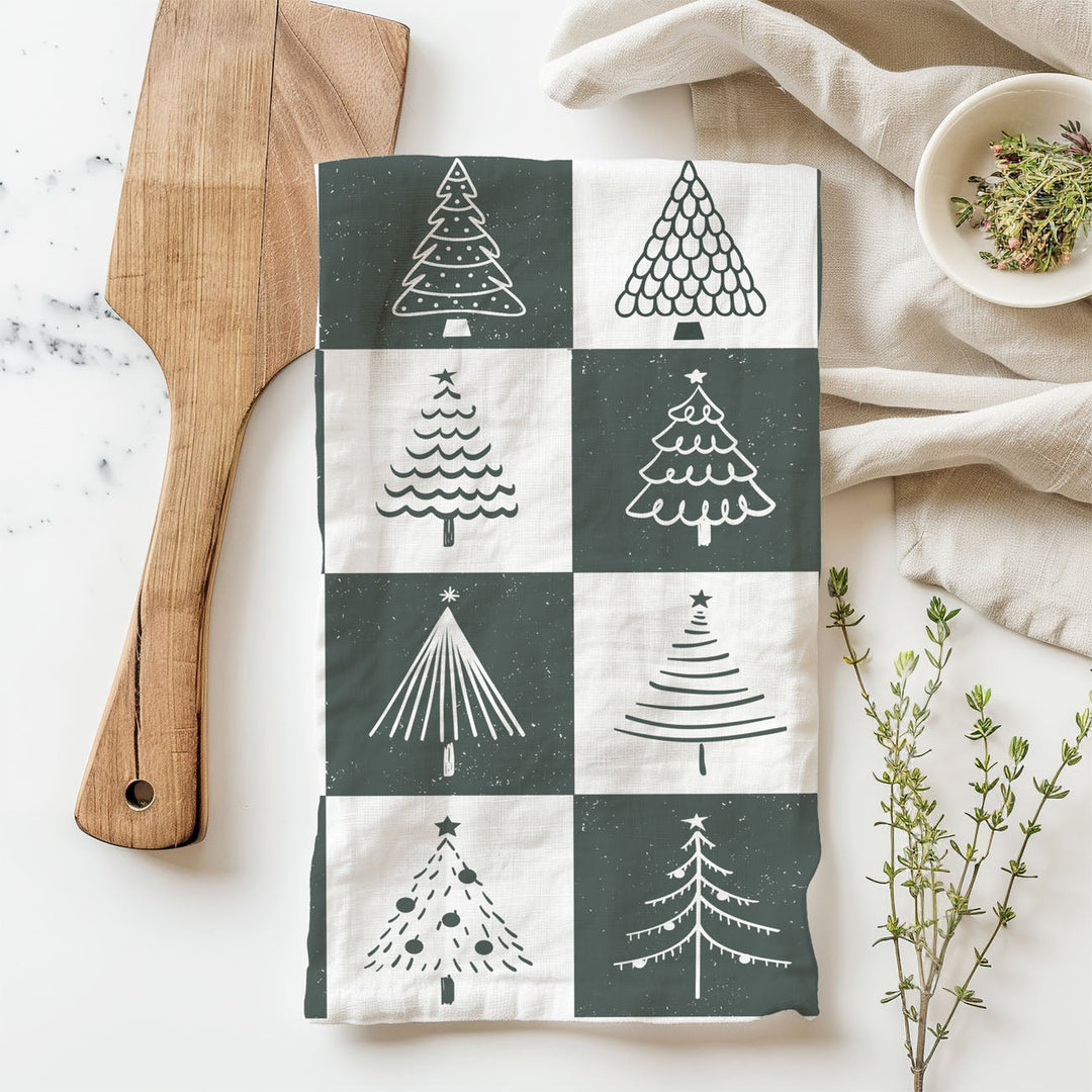 Christmas Tree Flour Sack Cotton Kitchen Tea Towel Holiday Decor Great Gift Idea