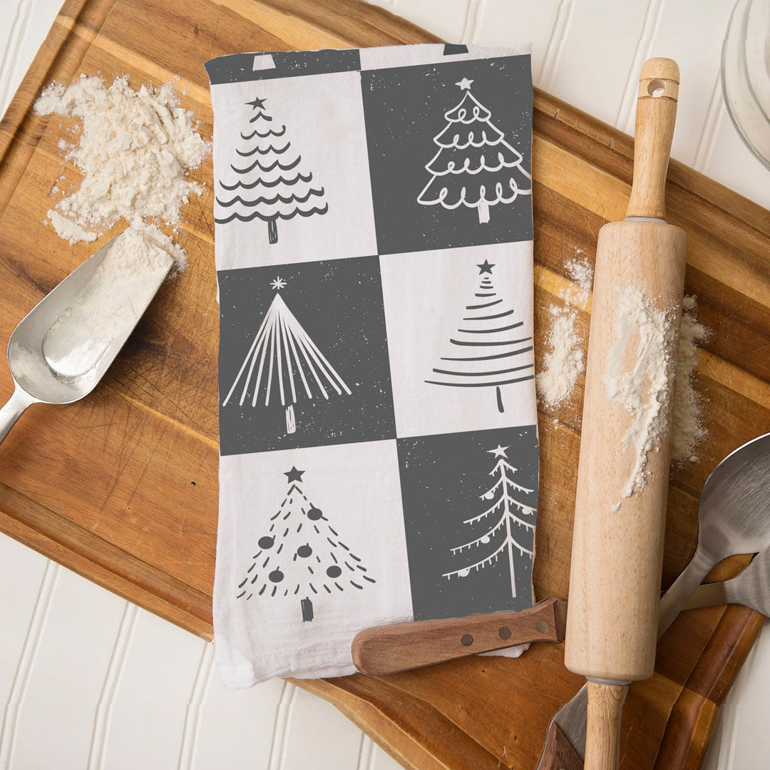 Christmas Tree Flour Sack Cotton Kitchen Tea Towel Holiday Decor Great Gift Idea