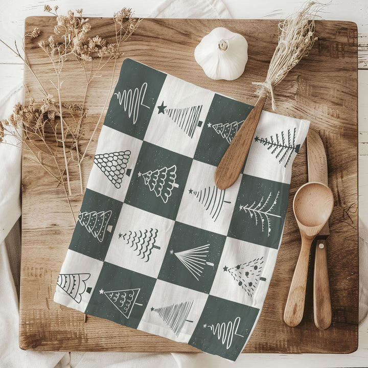 Christmas Tree Flour Sack Cotton Kitchen Tea Towel Holiday Decor Great Gift Idea