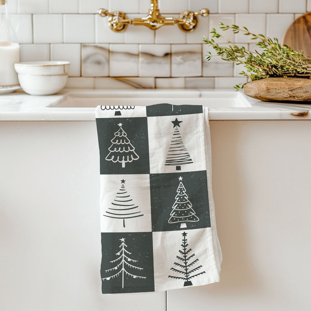 Christmas Tree Flour Sack Cotton Kitchen Tea Towel Holiday Decor Great Gift Idea