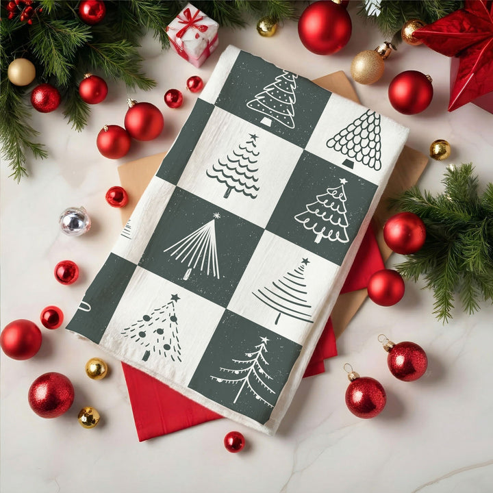 Christmas Tree Flour Sack Cotton Kitchen Tea Towel Holiday Decor Great Gift Idea