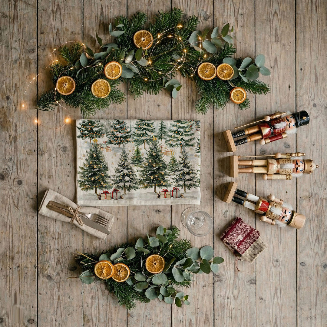 Winter Trees Christmas Kitchen Tea Towel Holiday Forest Decor Great Holiday Gift