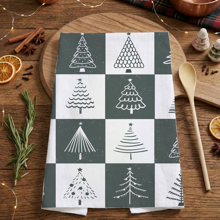 Christmas Tree Flour Sack Cotton Kitchen Tea Towel Holiday Decor Great Gift Idea