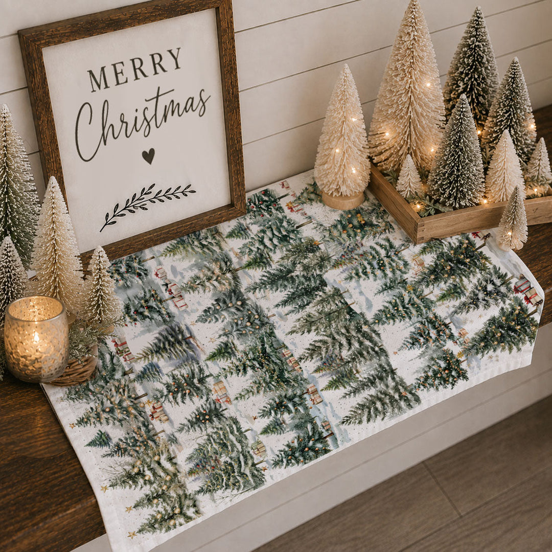 Winter Trees Christmas Kitchen Tea Towel Holiday Forest Decor Great Holiday Gift
