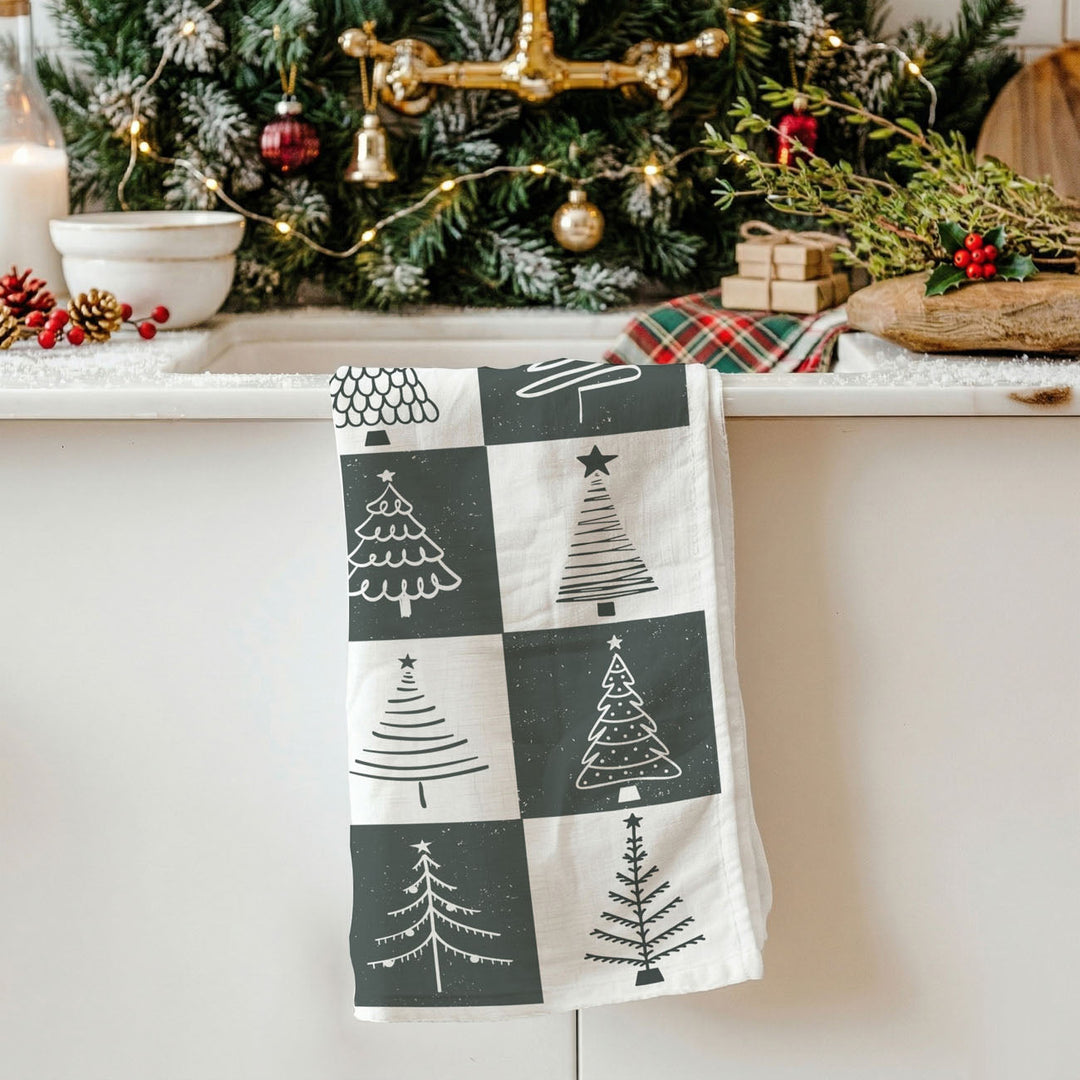 Christmas Tree Flour Sack Cotton Kitchen Tea Towel Holiday Decor Great Gift Idea