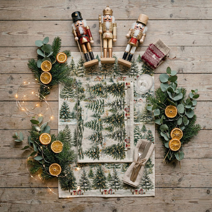 Winter Trees Christmas Kitchen Tea Towel Holiday Forest Decor Great Holiday Gift