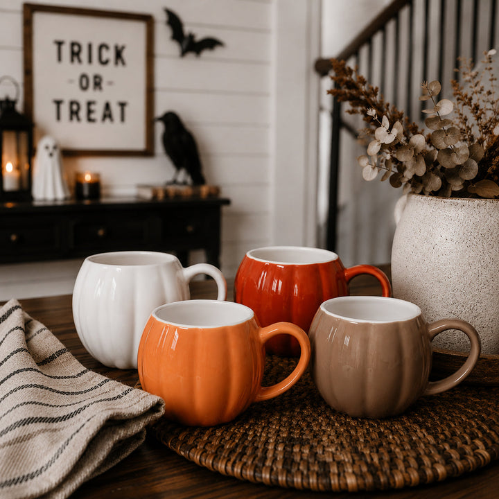 Pumpkin Shaped Ceramic Coffee Mug 16.8oz Fall Drinkware Great Gift for Friends