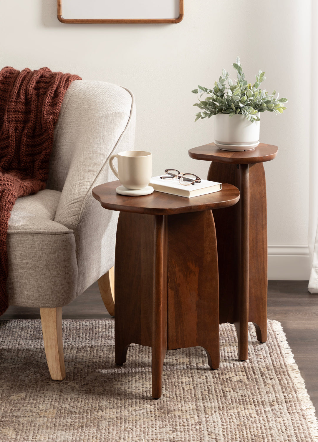 Kanna Wood 2pc Table Set