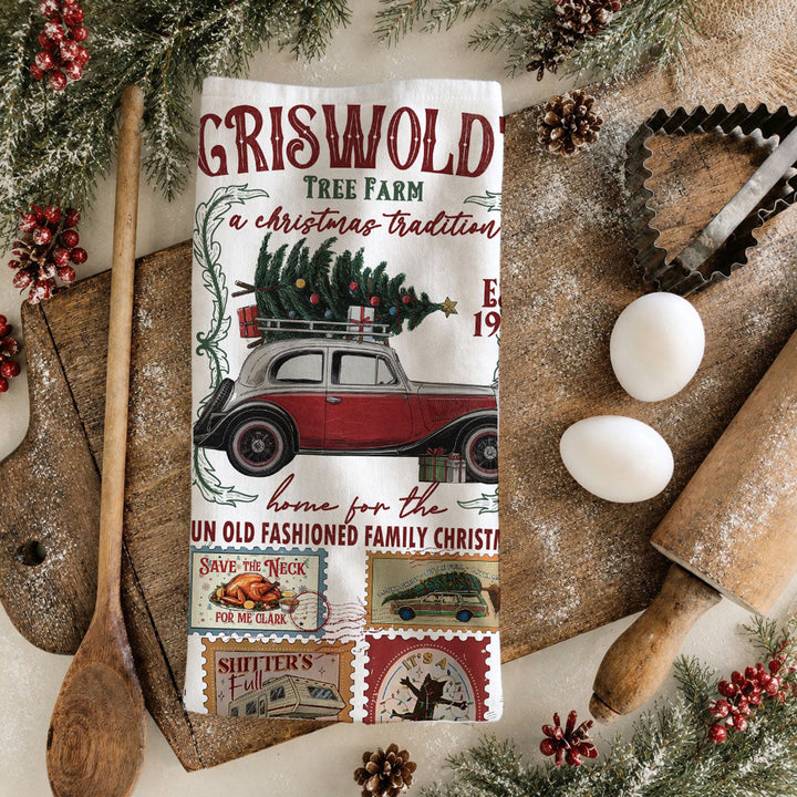 Griswold Vaca Christmas Kitchen Tea Towel Funny Holiday Decor Cheeky Fun Gift