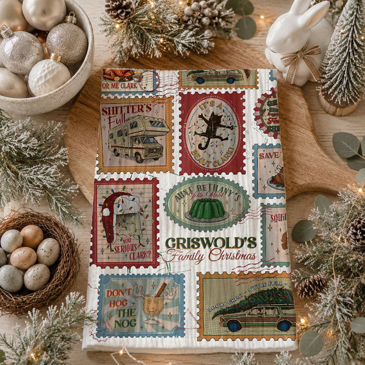 Griswold Vaca Christmas Kitchen Tea Towel Funny Holiday Decor Cheeky Fun Gift