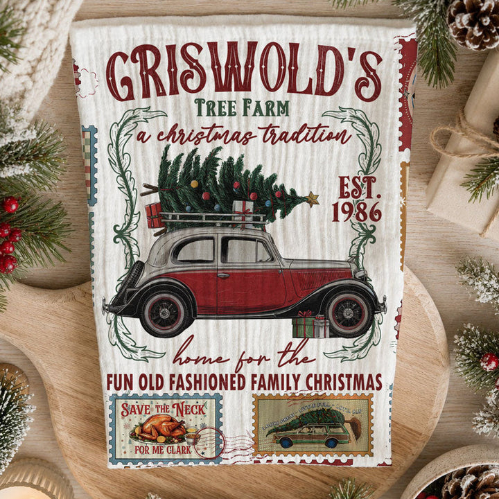 Griswold Vaca Christmas Kitchen Tea Towel Funny Holiday Decor Cheeky Fun Gift