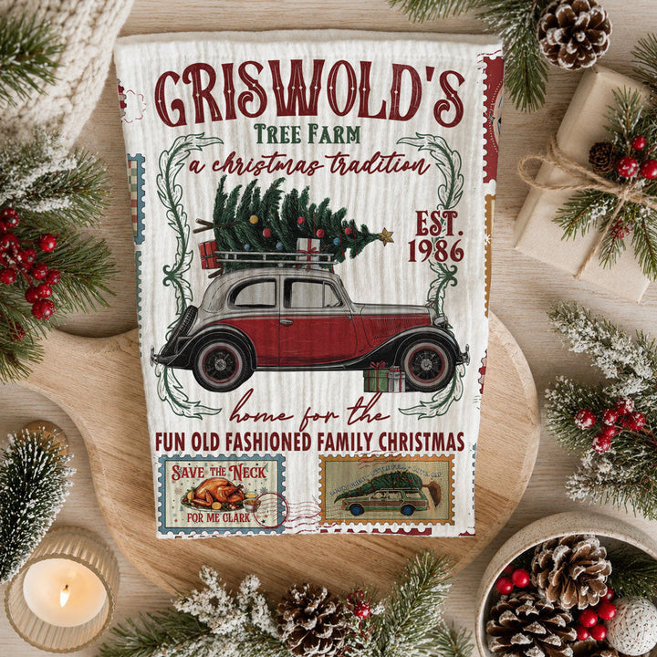 Griswold Vaca Christmas Kitchen Tea Towel Funny Holiday Decor Cheeky Fun Gift
