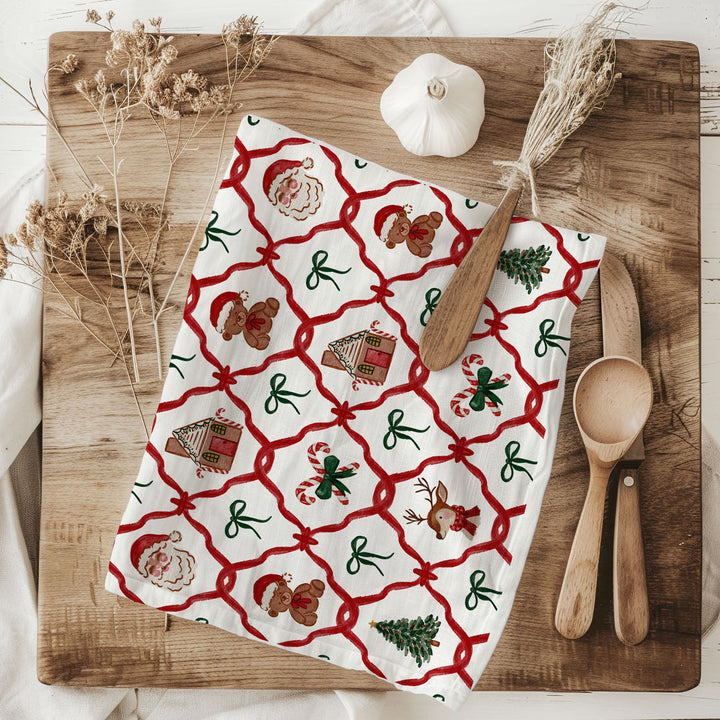 Vintage Christmas Variety Cotton Kitchen Tea Towel Holiday Decor Great Gift Idea