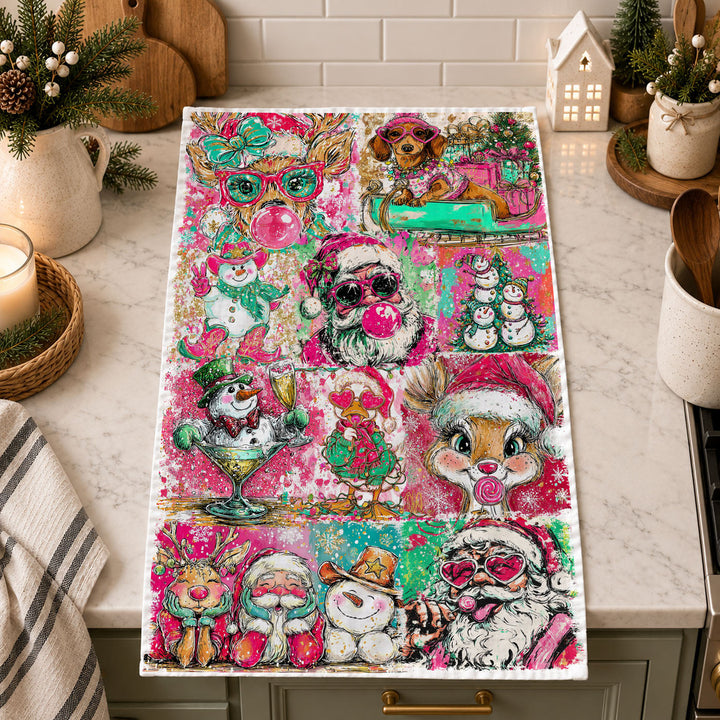 Merry Shenanigans Christmas Kitchen Tea Towel Funny Holiday Decor Cheeky Gift
