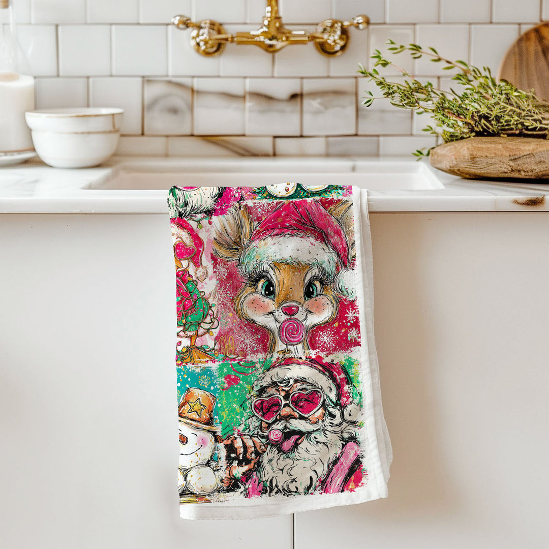 Merry Shenanigans Christmas Kitchen Tea Towel Funny Holiday Decor Cheeky Gift