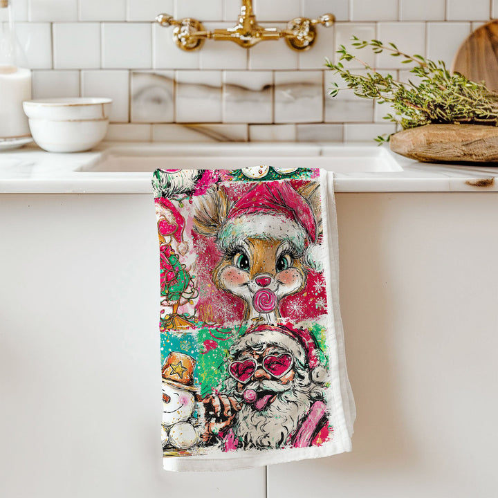 Merry Shenanigans Christmas Kitchen Tea Towel Funny Holiday Decor Cheeky Gift