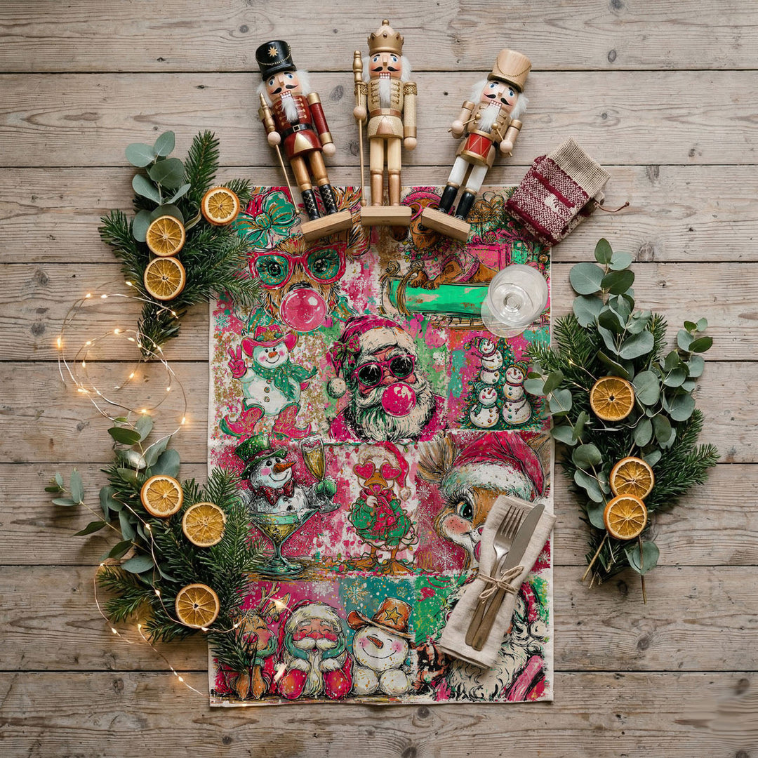 Merry Shenanigans Christmas Kitchen Tea Towel Funny Holiday Decor Cheeky Gift