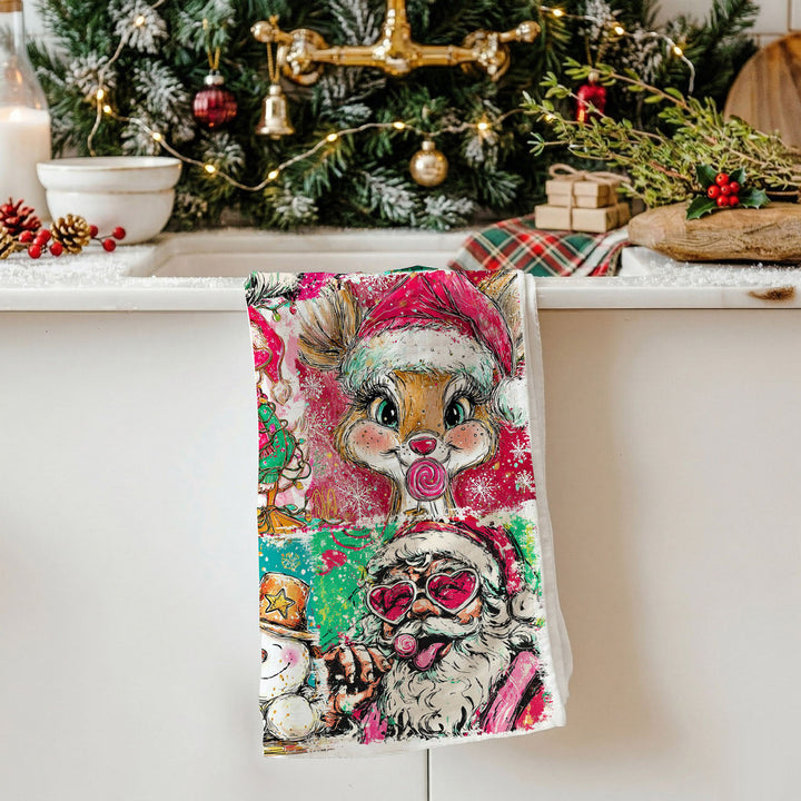Merry Shenanigans Christmas Kitchen Tea Towel Funny Holiday Decor Cheeky Gift