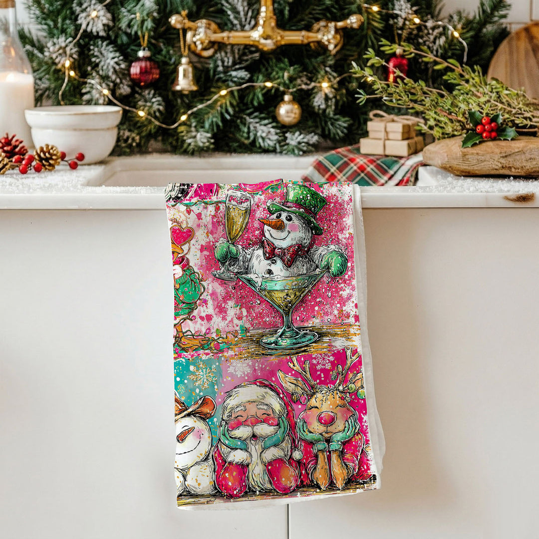 Merry Shenanigans Christmas Kitchen Tea Towel Funny Holiday Decor Cheeky Gift