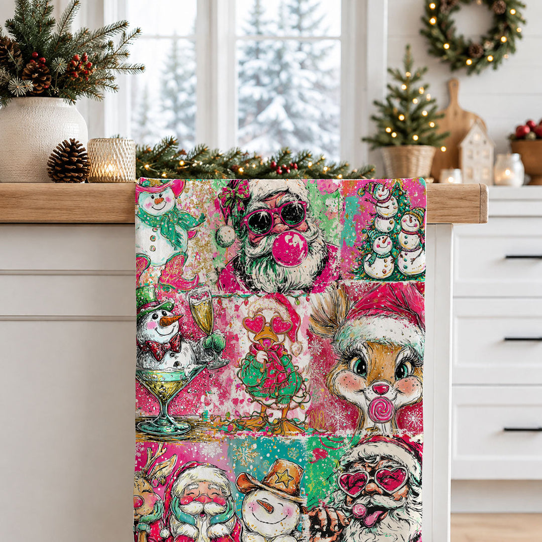 Merry Shenanigans Christmas Kitchen Tea Towel Funny Holiday Decor Cheeky Gift
